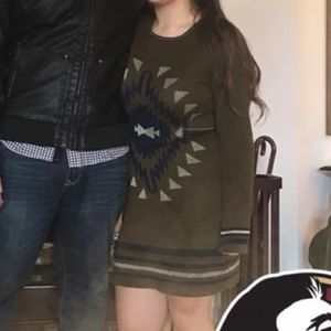 Olive and Navy Dress